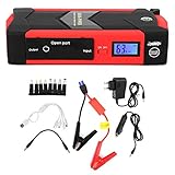 Autobatterieladegerät, 26000mAh Hohe Kapazität Zuverlässige 800A Startspitzenstrom Sicheres Tragbares Erhaltungsladegerät mit LED-Anzeige für Utvs, Suvs, Rasenmäher, Yachten, Boote(EU-STECKER)