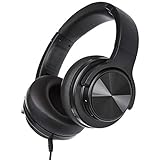 Amazon Basics – Kabelloses Over-Ear-Headset, mit Bluetooth, Micro-USB und 3,5-mm-Audiokabel, schw