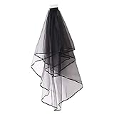 Lurrose Brautschleier Elegante schwarze Schleier Hochzeit Haarschmuck