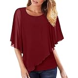 Julhold Damen-T-Shirts Slim Fit Push-Up-Weste Kurzarm einfarbig/bedrucktes Babydoll-Sw