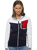 OZONEE Damen Übergangsjacke Regenjacke Jacke Übergang Jacken Herbst Bomberjacke Stehkragen Kapuze Steppjacke Kapuzenjacke Leichte Outdoor Puffer Jacket Gepolstert 777/5659K WEIẞ-DUNKELBLAU M