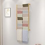 Schalhalter Wand-Schalaufhänger aus Metall für Zuhause, Strapazierfähiges Schal-Kleider-Organizer-Wandregal mit 9 Stangen, für Schlafzimmer, Einkaufszentrum, Flur, Büro (Color : Gold)