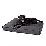 JAMAXX® Premium Hundekissen Orthopädisch Weich Memory Foam, Waschbar, Nässeschutz Wasserabweisend Dicke Füllung Visco Elastische Flocken, Flauschig Kuschelig, Große Hunde PDB1001 grau (L) 120x90