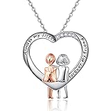 Schwester Halskette immer meine Schwester für immer mein Freund 925 Sterling Silber Herzform Freundschaftskette Geschenk für Schwester Geburtstagsgeschenk für beste Freunde Frauen M