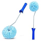 Blue Dolphin™ Farbroller Eckenroller BLUEWHITE Profiqualität Farbwalze Ø 10,5cm mit 44,5 cm Bügel | Polyacryl Malerwalze Innen-Ecken-Roller Für Wandfarbe Emulsions- & Latexfarben | Ergonomischer G