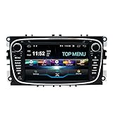 SWTNVIN Android 10 Autoradio Stereo Navi Fits für Ford Mondeo Focus S-Max C-Max Galaxy DVD Player 7 Zoll HD Touchscreen Headunit GPS Navigation mit Bluetooth WiFi SWC DSP Autoplay 2GB+32GB(Schwarz09)