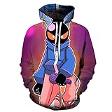 FEE Store 3D Halloween Totenkopf Print Pullover Hoodies, atmungsaktiv gemusterte Pullover mit Kapuze Sweatshirt, Unisex Kostüm Trainingsanzug mit Taschen,3,3XL