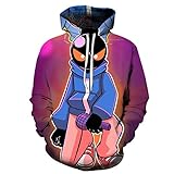 FEE Store 3D Halloween Totenkopf Print Pullover Hoodies, atmungsaktiv gemusterte Pullover mit Kapuze Sweatshirt, Unisex Kostüm Trainingsanzug mit Taschen,3,3XL