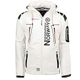 Geographical Norway Techno Softshelljacke Herren Kapuze abnehmbar, White, XL