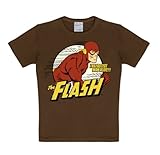 Logoshirt DC Comics - Flash - Fastest Man Alive T-Shirt Kinder Jungen - braun - Lizenziertes Originaldesign, Größe 122/134, 7-9 J