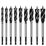 9Pcs Set Sechskantschaft Dreipunkt Holzbearbeitungsbohrer Perforieren Unterstützung Bohrer Elektrische Bohrmaschine Drehkopf Holzbrett L