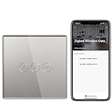BSEED Smart ZigBee Dimmer Schalter Unterputz Dimmerschalter mit Berührungssensor Glaspanel 2.4GHz WiFi Wandschalter (Hub Erforderlich)Kompatibel mit Alexa/Google Home/Tuya/Smart Life 1 Fach 1 Weg G
