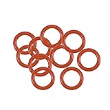 sourcing map Silikon-O-Ring, 9,5 mm OD, 6,5 mm ID, 1,5 mm Breite, VMQ Dichtungsringe, rot, 10 Stück