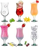 PLATINUX Cocktailgläser 400ml (max. 470ml) aus Glas mit Ombré Effekt Grün Set 6-Teilig Longdrinkgläser Milkshak