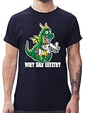 Sprüche Statement mit Spruch - Wie? Das Letzte? - weiß - XXL - Navy Blau - das letzte vom Einhorn Shirt - L190 - Tshirt Herren und Männer T-S