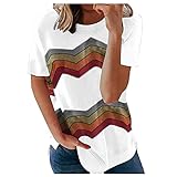 Mit gummizugDamen Mode Für Mollige Damen Blusen Damen T- Shirt Damen Damen Bluse Sommer Shirt Boho Damen Damen Sommer T Shirt Vintage T-Shirt Damen Ladies Tops Amyg