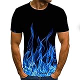 T-Shirt Kurzarm Herren New Summer Fashion 3D Gedruckte Männer T-Shirt Bunte Feuer Kurzarm Männer T Mode Hip-Hop Streetwear-Txu-1126_M