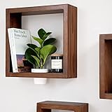 KAZAI. Wandregal Set aus Massivem Kiefernholz | Inklusive weißer Keramiktöpfe | Handgefertigte Exquisite Dekoration für Dein Zuhause und Bü