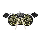 DJYD 9 Pads E-Drum Set, USB Hand Roll-elektronische Trommel, beweglicher Roll Up elektronischen Mini-Drum Set Kits Weihnachten Geburtstags-Geschenk for Kinder MEI FDWFN