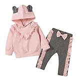 HuiSiFang Baby Hoodie mit Kapuze 2PCS Kinderkleidung Outfits Hoodie Hose Langarm Set Hoodie Tops Set Mode für Ihre Mädchen Geschenke Kinder Frühling S