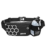 Brynnl Hüfttasche Sport Bauchtasche mit Trinkflasche, Trinkgürtel Nylon Wasserdicht Lauftasche Laufgürtel Running Pockets Waistpacks für Radfahren Marathon Joggen Reisen Spazieren (Schwarz)