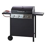 DEMA Gasgrill Grillwagen Grill Texas 4X 4 Brenner Grillrost 59x35 cm 12 kW mit Ablag