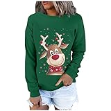 HHOP Weihnachten Damen Kleidung Herbst Sweatshirt Weihnachten zalando online Damen Kleid Damen tie dye Yest Damen Tshirt Langarm sportstricksandalen Damen Langer Pullover Damen für Legging