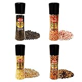 Sera Gewürz 4er Set : Schwarze Pfefferkörner, Rosa-Himalaya Salz , Zwiebel Knoblauch Salz, Grill-Mix Gewürz -Das perfekte Set für Gewürzliebhaber , Alltag Gewü