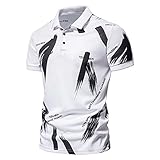 BIBOKAOKE Herren Revers shirts Klassisch Gepunktete Linie Karierte T-Shirts Sommer Regular Slim Fit hemd Business Arbeit Casual Kurzarm Sport Hemden Männer Sportshirt G