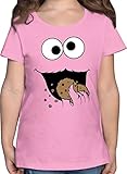 Kinder Karneval und Fasching Kostüme - Keks-Monster - 104 (3/4 Jahre) - Rosa - keks Monster t Shirt - F131K - Mädchen Kinder T-S