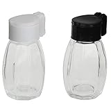 K&G GP2797 Salzstreuer Pfefferstreuer 2 Stück Schwarz & Weiß mit Deckel Gewürzstreuer | Glas, Kunststoff | Salz Pfeffer S