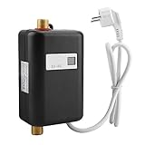 Mini-Durchlauferhitzer, 220V 3800W Elektronischer Durchlauferhitzer, Tankless Sofortiger Durchlauferhitzer für Badezimmer Küche, Digitale LCD-Temperaturanzeige(Schwarz)