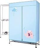 PFTHDE Elektrischer Haushaltswäschetrockner, 1000 W Hochleistungs-Doppelschicht-Trockenmaschinenschrank mit hoher Kapazität, kann als Kleiderschrank/Heizung/Luftentfeuchter verwendet W