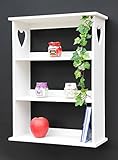 DanDiBo Wandregal mit Herz 12013 Regal 50 cm Vintage Shabby Chic Landhaus Küchenregal Weiß
