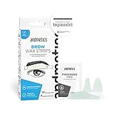 andmetics BROW wax strips: patentierte Augenbrauen Kaltwachs Enthaarung Streifen, perfekte Form zum Formen, Wachsen, Färben (Färbeschablone), ohne Augenbrauen zup