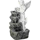 STILISTA® Gartenbrunnen Engel 49 x 35 x 32 cm, mit LED Beleuchtung, inklusive Pump