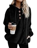 Dresswel Damen Teddy Fleece Hoodie Mantel Herbst Winter Jacke Kapuzenpullover Pullover Langarmshirt Sweatshirt Mit Kap