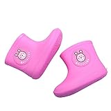 VESNIBA Kinder Gummistiefel Kleinkind Süße Dinosaurier Gummistiefel Regenstiefel Leichte Wasserdichte Schuhe Outdoor für Kleinkind Mädchen Jungen Unisex Kinder, Unisex Kinder, A1 Pink, 9 UK C