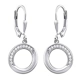 SILVEGO Damen Ohrringe aus 925 Sterling Silber Kreise mit klaren Zirk