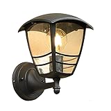 Mengjay Wandlampe Wasserdicht Außenlampe Vintage schwarz IP44 Aluminiumguss Aussenleuchte Retro E27 Landhaus Gartenlampe Hauseingang Hoflampe Eingangs Außen-W