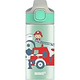 SIGG Fireman Kinder Trinkflasche (0.4 L), schadstofffreie Kinderflasche mit auslaufsicherem Deckel, Trinkflasche aus Aluminium mit S