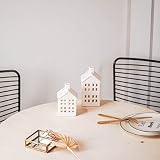 Housevitamin Lichthaus mit LED aus Dolomit 9x6,5x14