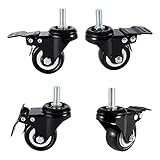 liuchenmaoyi Stahlbürste 4 x Heißer Rollen 50mm Swivel Castor Räder Trolley Möbel Caster Heavy Duty Wiederherstellungswerkzeuge. (Color : Black)