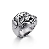 BYYHJNMSXS Herren Ringe Modering Titanstahl Punk Herrenring Trendiger Schlichter Retro-Zeigefinger-Stahl Color_10