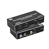 HDMI Switch Audio Extractor, HDMI Switch Splitter 2 Eingänge und 1 Ausgang, mit Fernbedienung 4K@60hz, mit optischem Toslink SPDIF + koaxialem + analogem Cinch-Stereo-Audioausgang