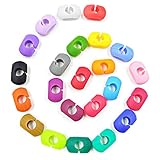Glasmarker, Glasmarker Silicon, 24 PCS Wiederverwendbarer Gemischter Farbbecher Charm Weinglasring für Weinglas, Champagnerglas, Cocktailglas, Martini-Glas, Trinkg