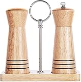 HAINING Pfeffermühle Pfeffermühle Mühlen mit Salzstreuer Manuelle Eiche Keramikkern Korn Gewürze Reismühlen zum Wü