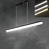 BFDMY LED Büro Pendelleuchte,Schwarz Bürolampe Panelleuchte Dimmbar mit Fernbedienung,Höhenverstellbar Büro-Deckenlampe,Design Arbeitsplatz Hängelampe,Acryl Office Pendellamp