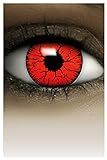 FXCONTACTS Farbige Halloween Kontaktlinsen rot DEVIL, weich, 2 Stück (1 Paar), Ohne Sehstärk