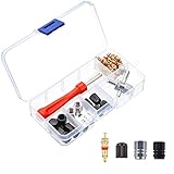 Popuppe 44 Pieces Tyre Valve Repair Tools Ventilwerkzeug Zahlreich Autoreifen Reparatur Wirtschaftlich Autoventileinsätze Nützlich Ventilschlüssel für Fahrrad M